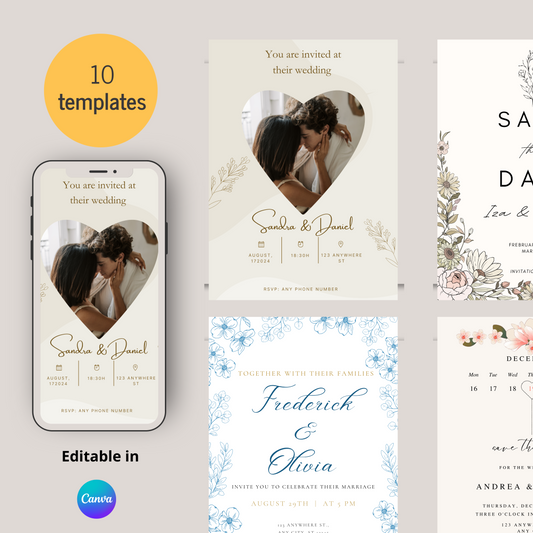 10 Elegant Floral Wedding Invitation 🌸💍